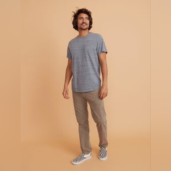 Marine Layer Saddle Hem Pocket In Heather Blue Neps Large - Picture 1 of 11